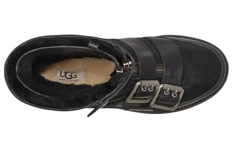 (WMNS) UGG Moto Punk Mini Boots 'Black' 1106272-BLK