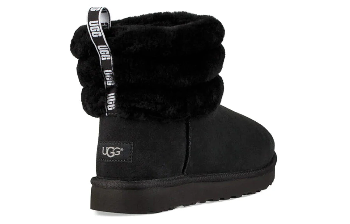 (WMNS) UGG Classic Mini Fluff Quilted Boot 'Black' 1098533-BLK