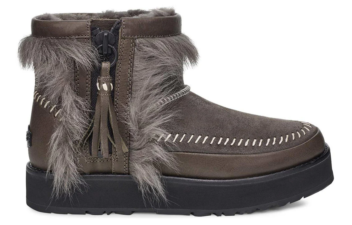 (WMNS) UGG Fluff Punk Boot Fleece Lined 1102950-BLKO
