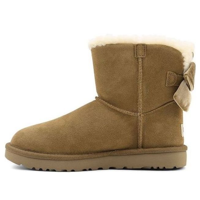 (WMNS) UGG Mini Bailey Bow Velvet Ribbon 2.0 'Chestnut Brown' 1118975-CHE