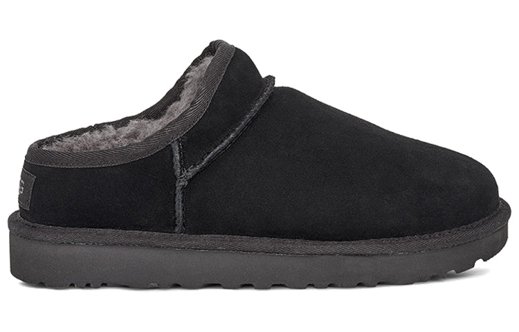 (WMNS) UGG Classic Slippers Fleece Lined Black 1108193-BLK