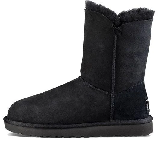 (WMNS) UGG Classic Bling Button Fleece Lined Black 1016553-BLK