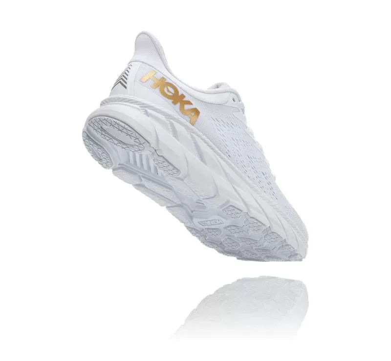Hoka One One Women's Clifton 7 WHITE / GOLDEN EGG