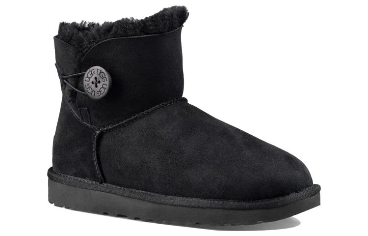 (WMNS) UGG Mini Bailey Button II Boot Fleece Lined Black 1016422-BLK