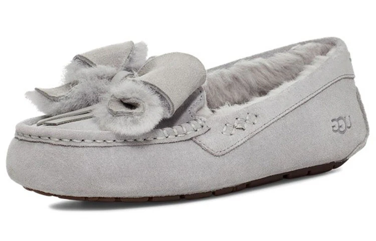 (WMNS) UGG Ansley Bow Slipper 'Light Grey' 1113470-LGRY