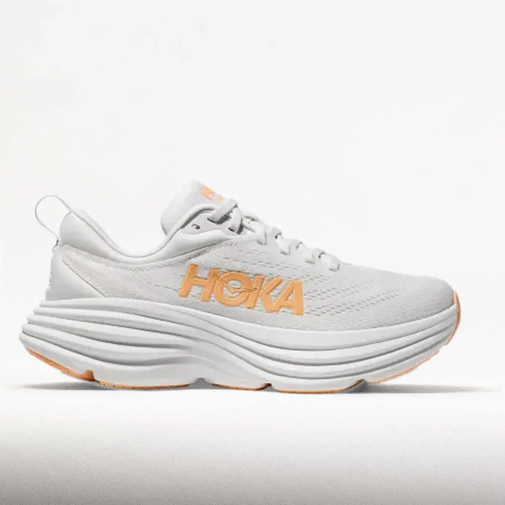 Hoka One One Bondi  8 Women's White / Cantaloupe
