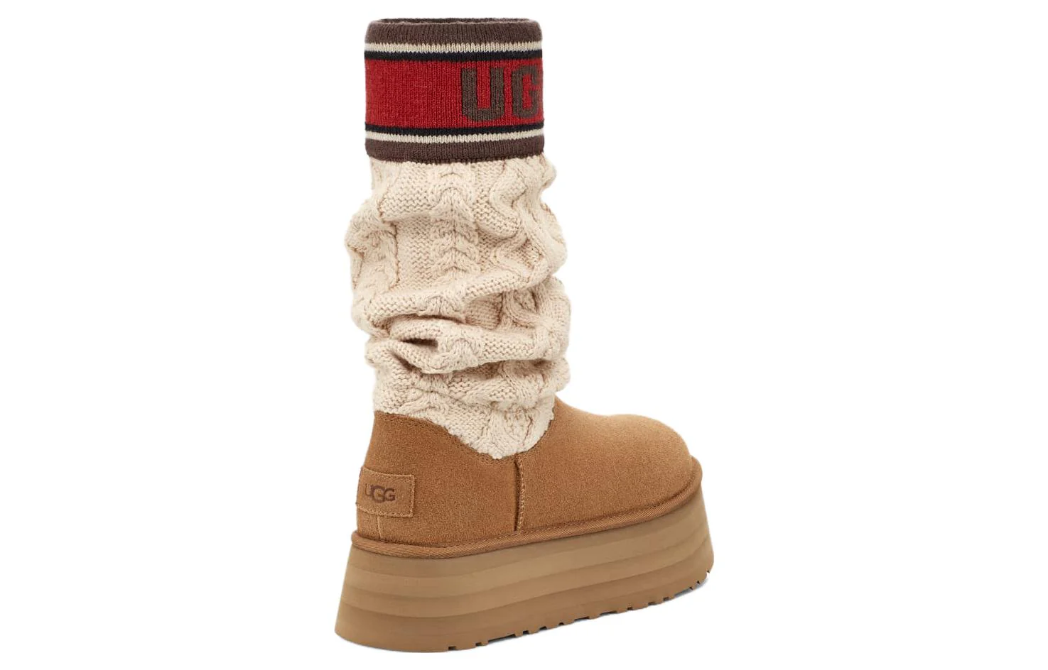 (WMNS)UGG Classic Sweater Letter Boot 'Chestnut' 1144045-CHE