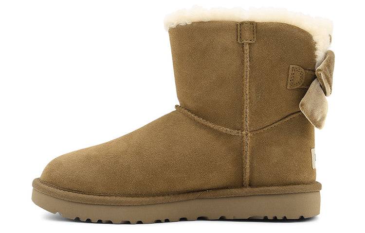 (WMNS) UGG Mini Bailey Bow Velvet Ribbon 2.0 'Chestnut Brown' 1118975-CHE