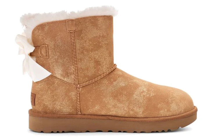 (WMNS) UGG Mini Bailey Bow Glimmer Chestnut 1125795-CHE