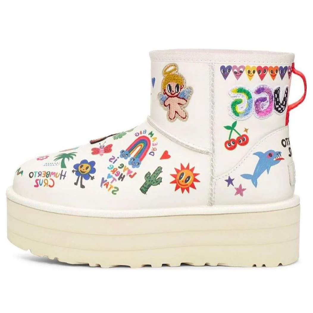 (WMNS) UGG Classic Mini Boot 'Humberto Cruz Pop Sketch' 1153065-WHT