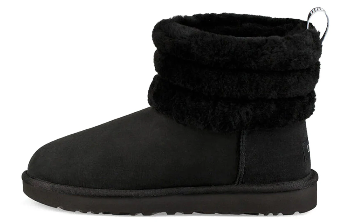 (WMNS) UGG Classic Mini Fluff Quilted Boot 'Black' 1098533-BLK