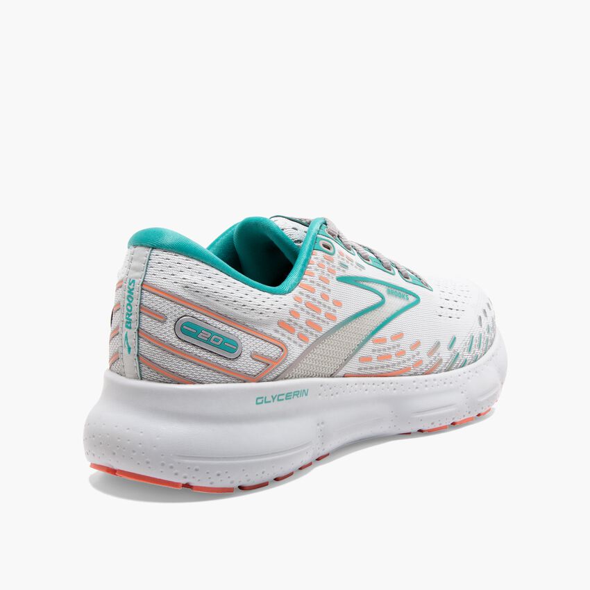 Women's Brooks, Glycerin 20 Running Shoe-Oyster/Latigo Bay/Coral