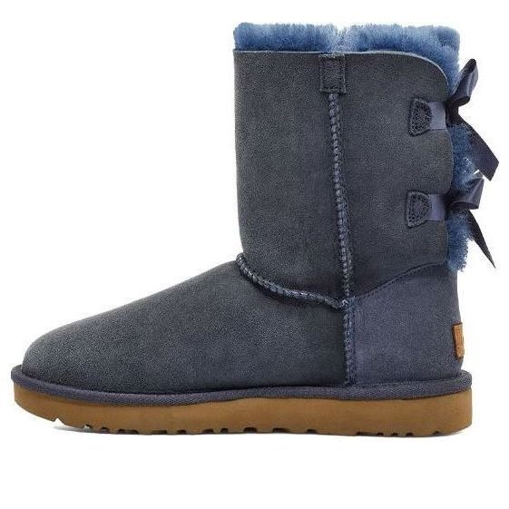 (WMNS) UGG Bailey Bow II Boot Fleece Lined High Top Navy Blue 1016225-NAVY