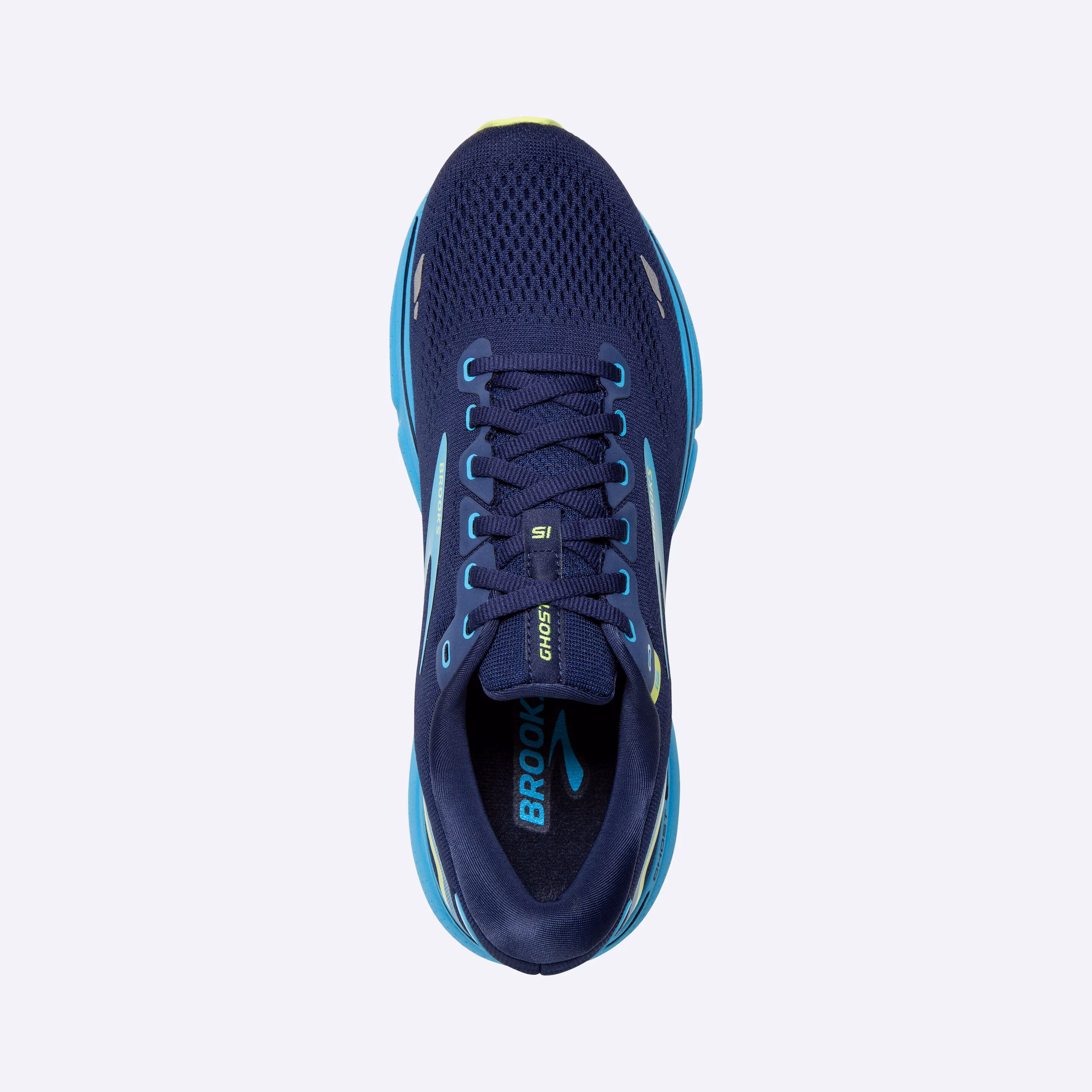 Men's Brooks, Ghost 15 Neutral Running Shoe -- Navy/Blue/Green