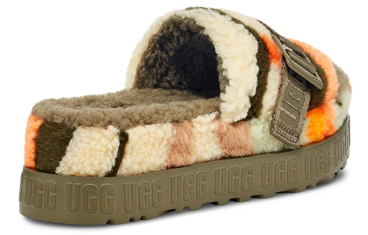 (WMNS) UGG Fluffita Cali Collage Slipper Olive Green 1118750-OLV