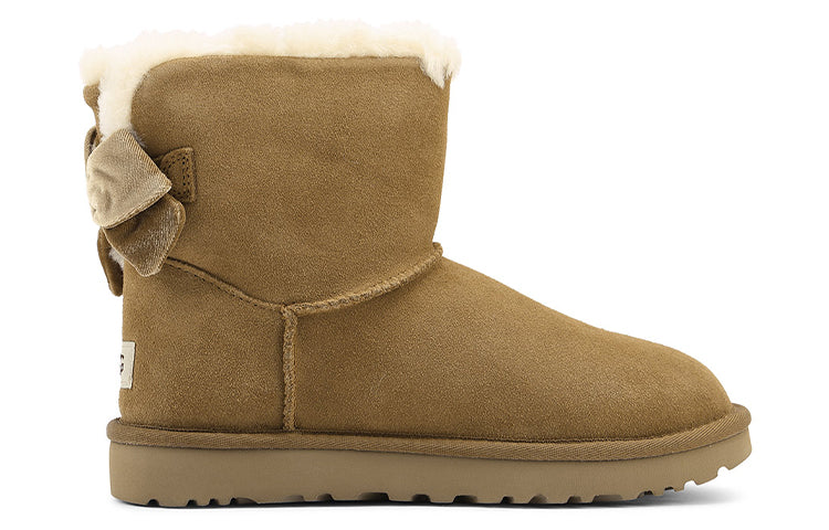 (WMNS) UGG Mini Bailey Bow Velvet Ribbon 2.0 'Chestnut Brown' 1118975-CHE