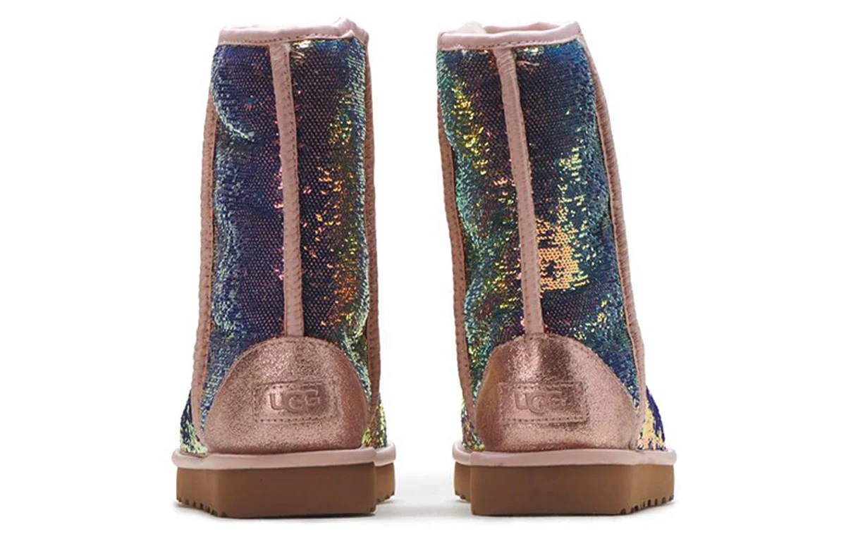 (WMNS) UGG Classic Short Cosmos Sequin Rose Gold 1103796-QRT