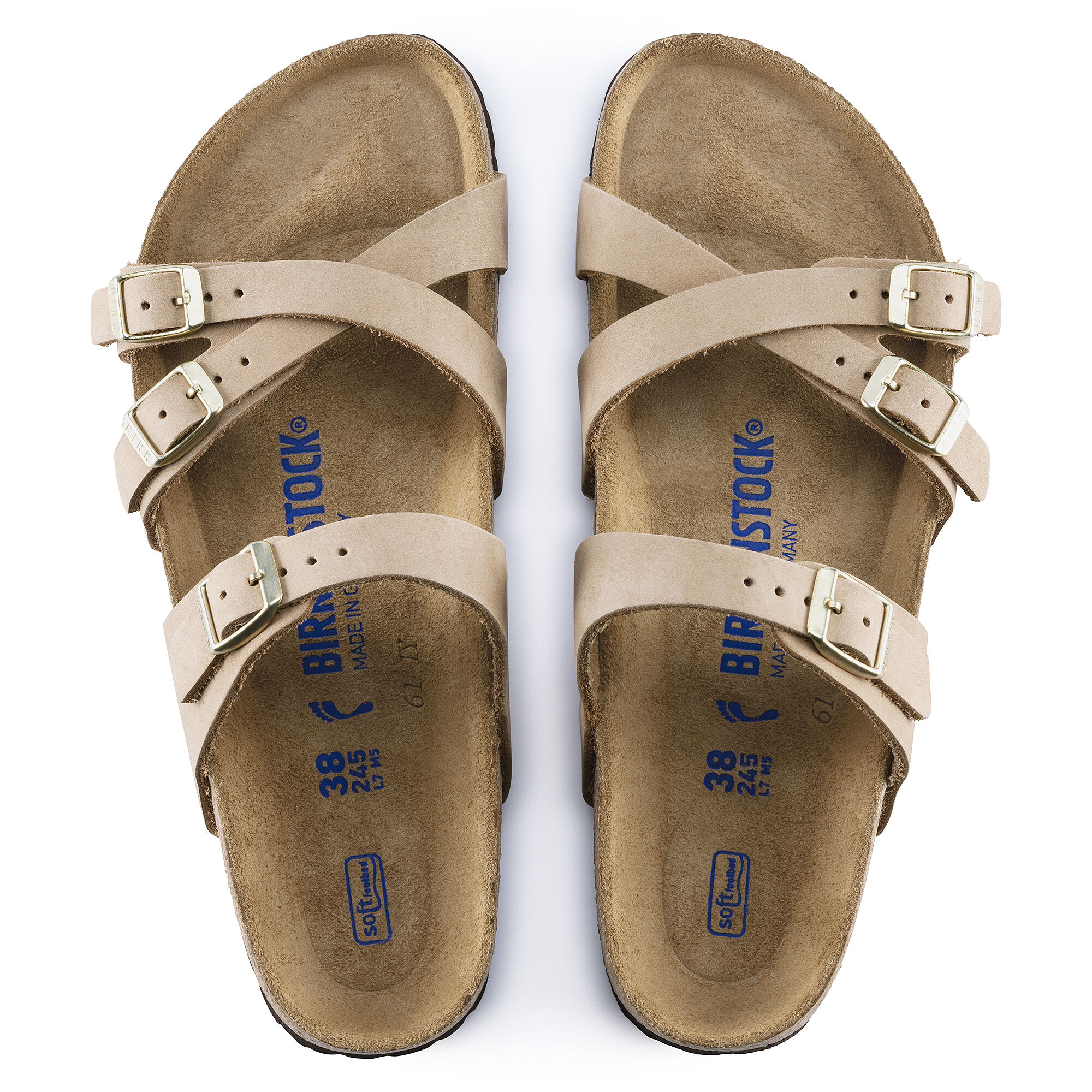 Franca Soft Footbed Nubuck Leather - Sandcastle