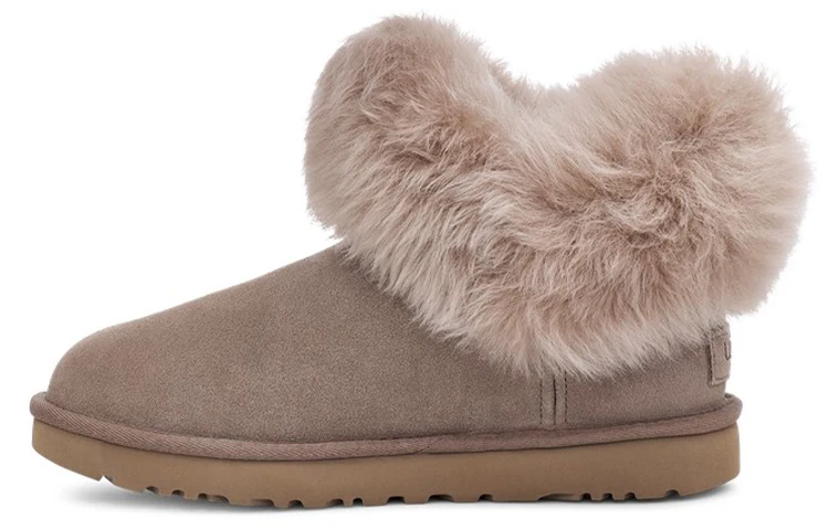 (WMNS) UGG Classic Mini Fluff Collar 'Brown Caribou' 1112491-CRBO