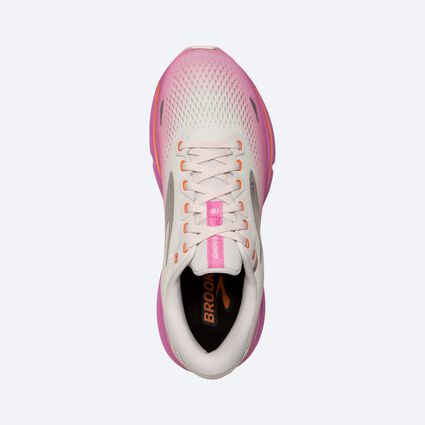 Women's Brooks Ghost 15- Grey/Coconut/Fuchsia