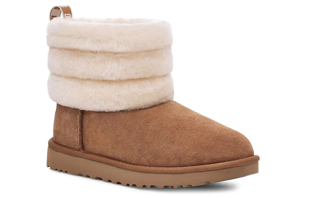 (WMNS) UGG Classic Mini Fluff Quilted Boot 'Chestnut Brown' 1098533-CHE