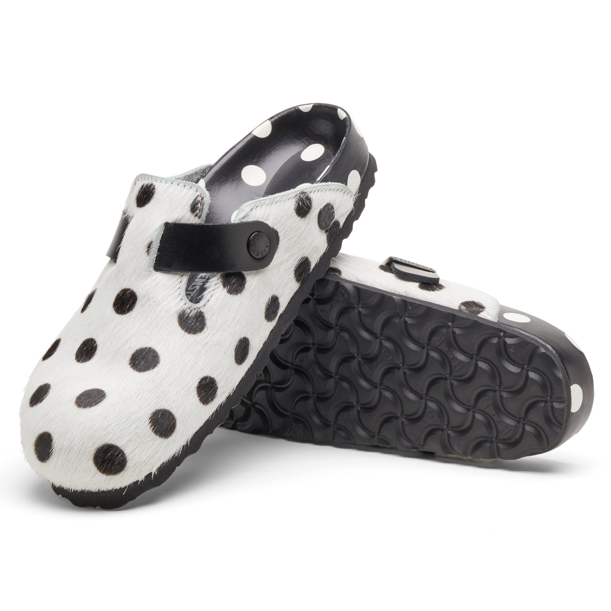 Manolo Blahnik Boston Fur - Polka Dots White Black4-4.5