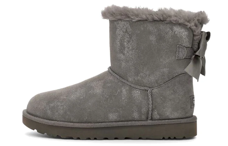 (WMNS) UGG Mini Bailey Bow Glimmer Charcoal 1125795-CHRC