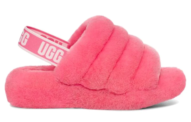 (WMNS) UGG Fluff Yeah Slide Minimalistic Thick Sole Slipper Rose Pink 1095119-PKRS