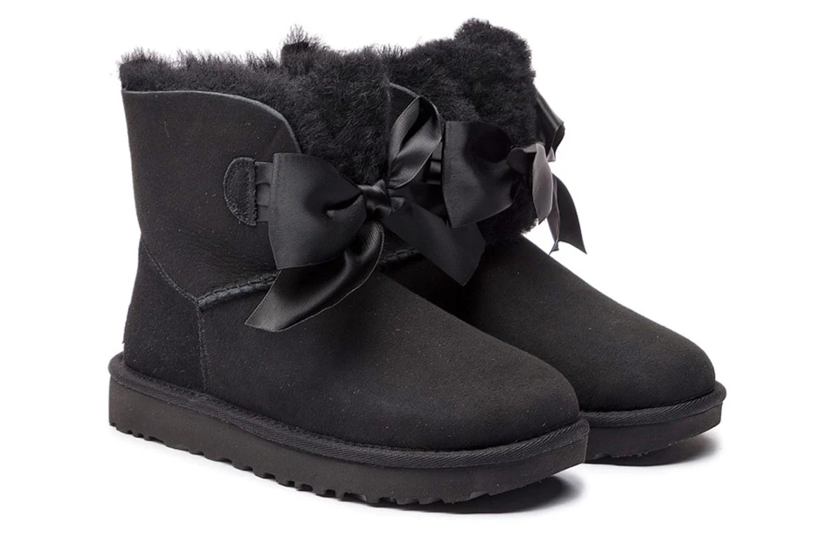 (WMNS) UGG Gita Bow Mini Fleece Lined Black 1098360-BLK