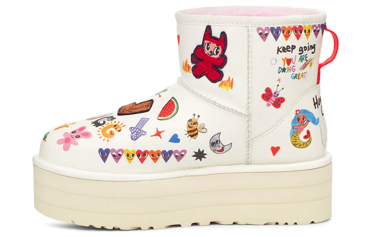 (WMNS) UGG Classic Mini Boot 'Humberto Cruz Pop Sketch' 1153065-WHT