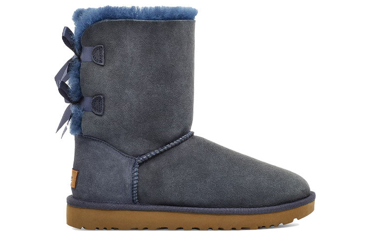 (WMNS) UGG Bailey Bow II Boot Fleece Lined High Top Navy Blue 1016225-NAVY