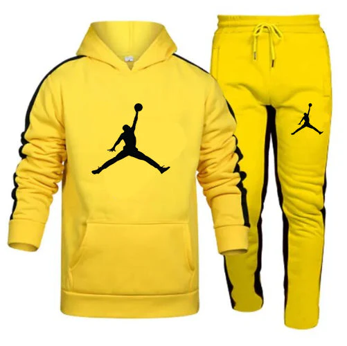 Autumn and Winter Tracksuit Men 2 Pieces Set Sweatshirt + Sweatpants Sportswear Hoodies Casual Mens Clothing Hoodies Suit