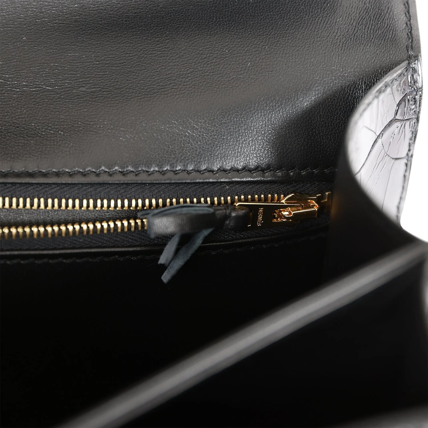 Her Constance 24 Black Shiny Alligator Rose Gold Hardware