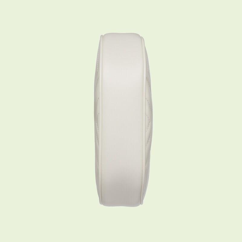GG Marmont Half-moon-shaped Mini White Bag