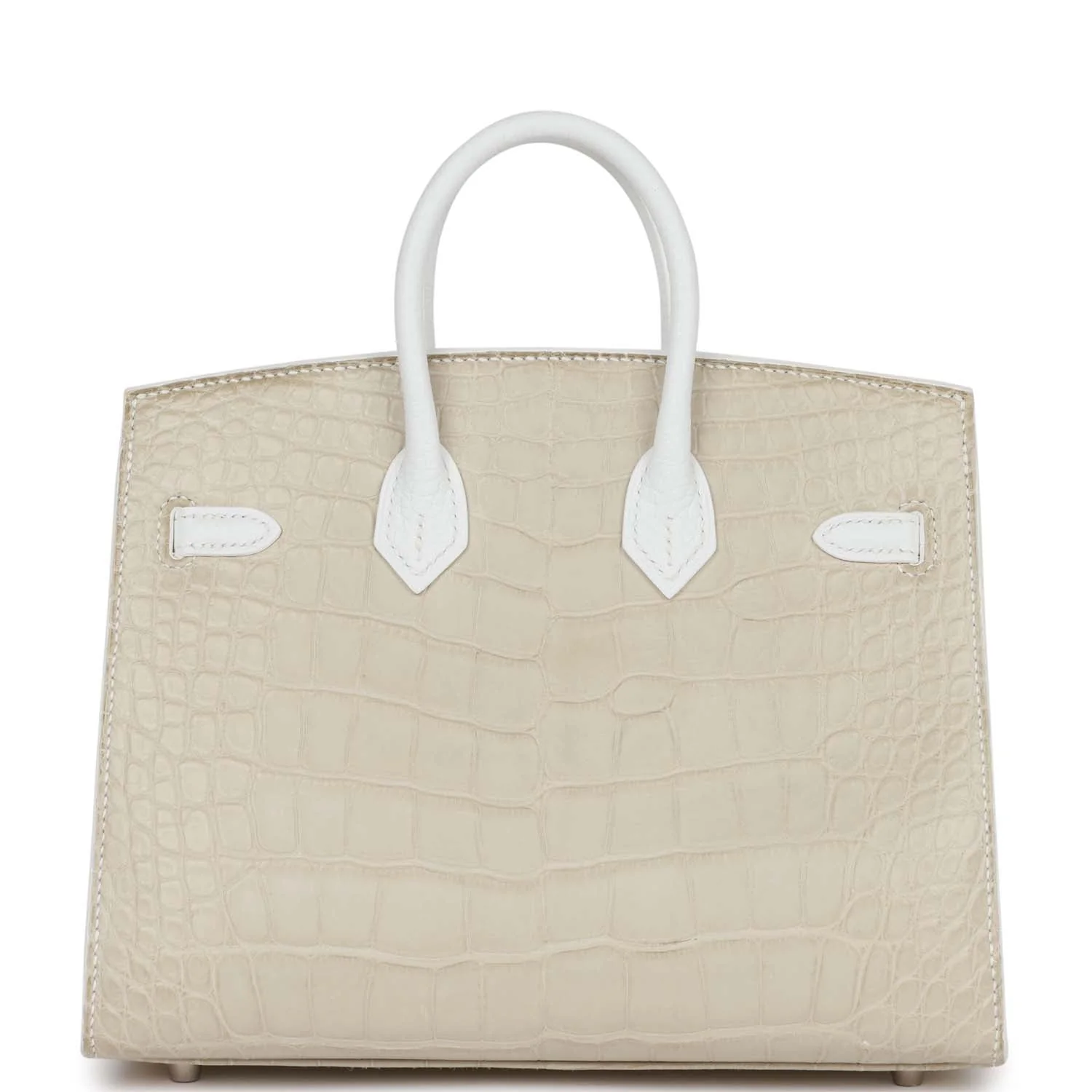 Her Sac Faubourg Birkin 20 White Matte Alligator Palladium Hardware