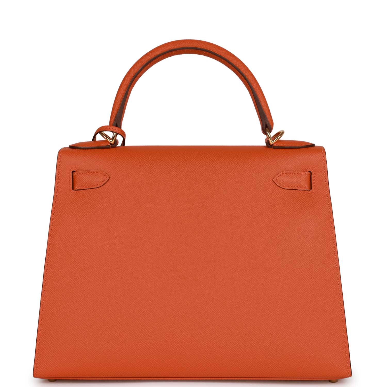 Her Kelly Sellier 28 Orange Epsom Gold Hardware