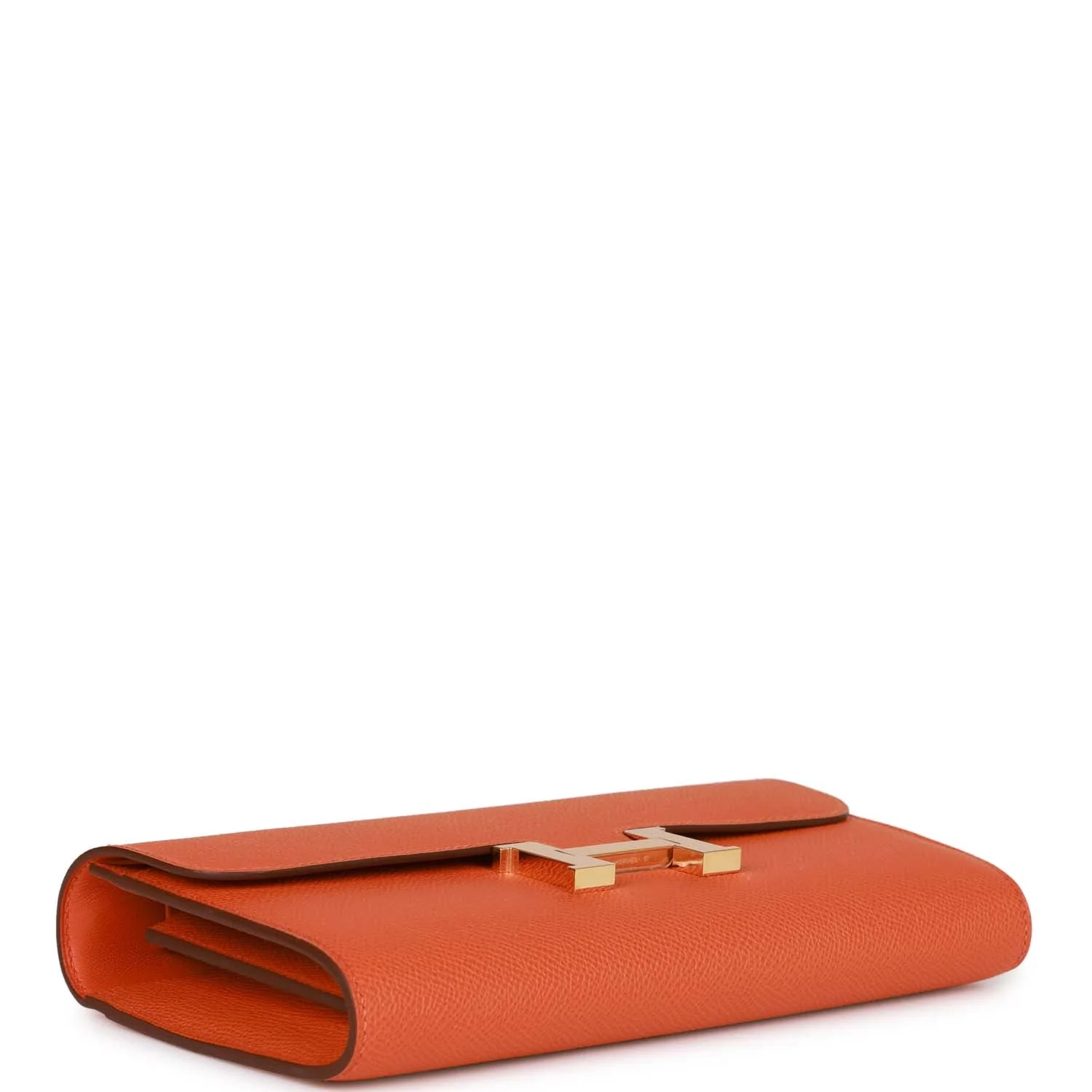 Her Constance Wallet To Go Orange Epsom Gold Hardware