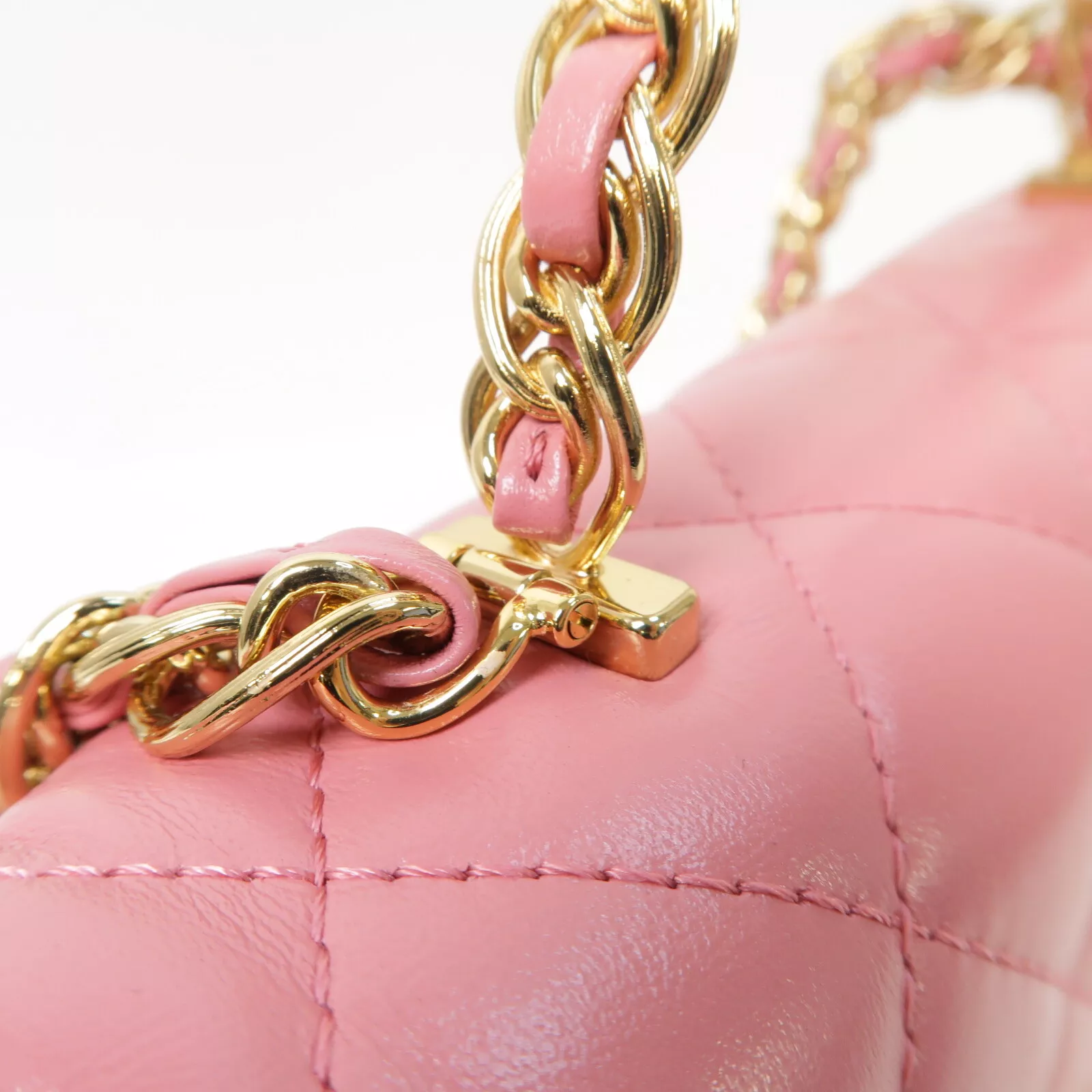 CHANEL Mini flap bag with handle AS4023 Pink