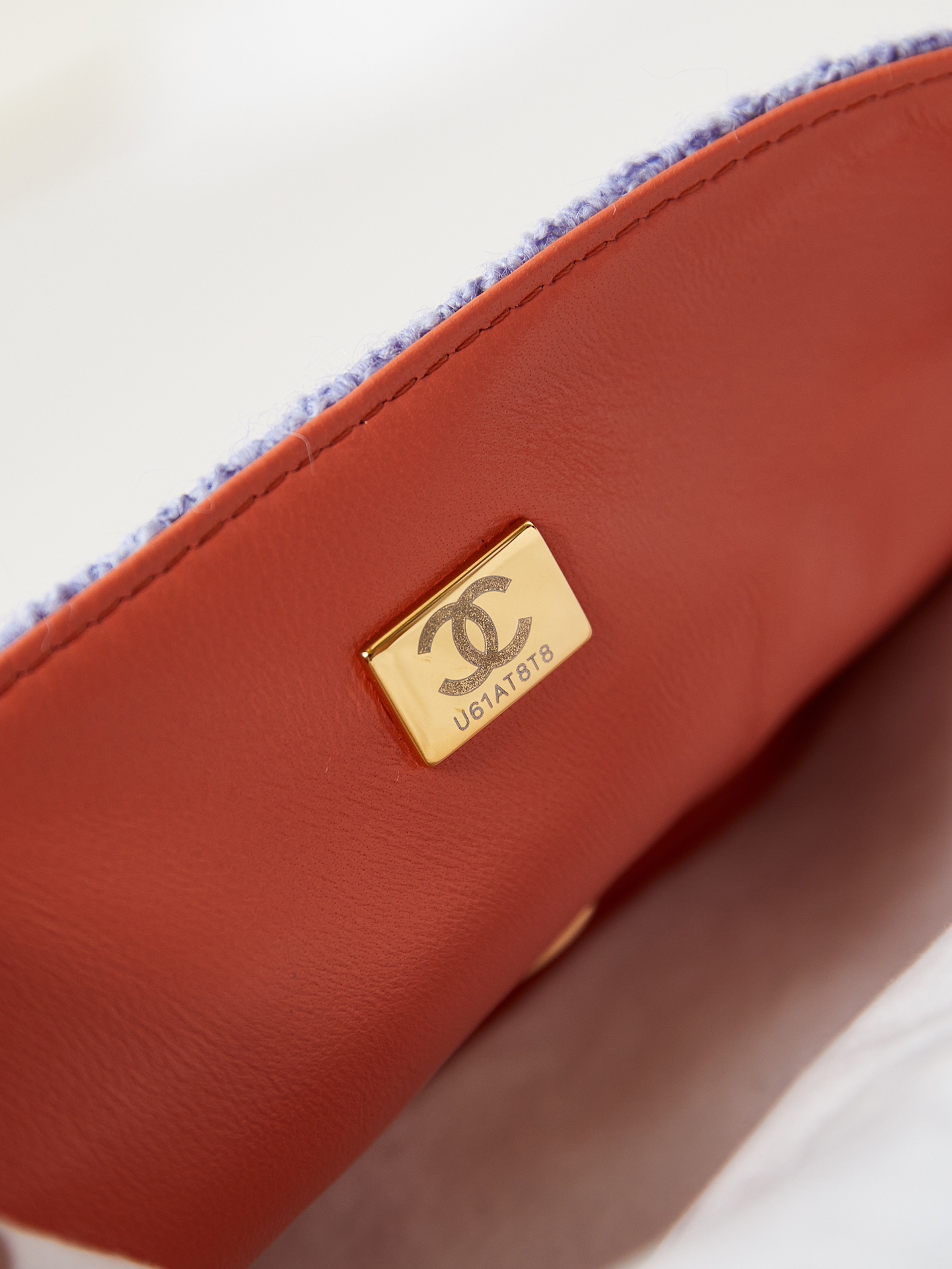 CHANEL Mini Classic Handbag & Gold-Tone Metal Purple-A69900