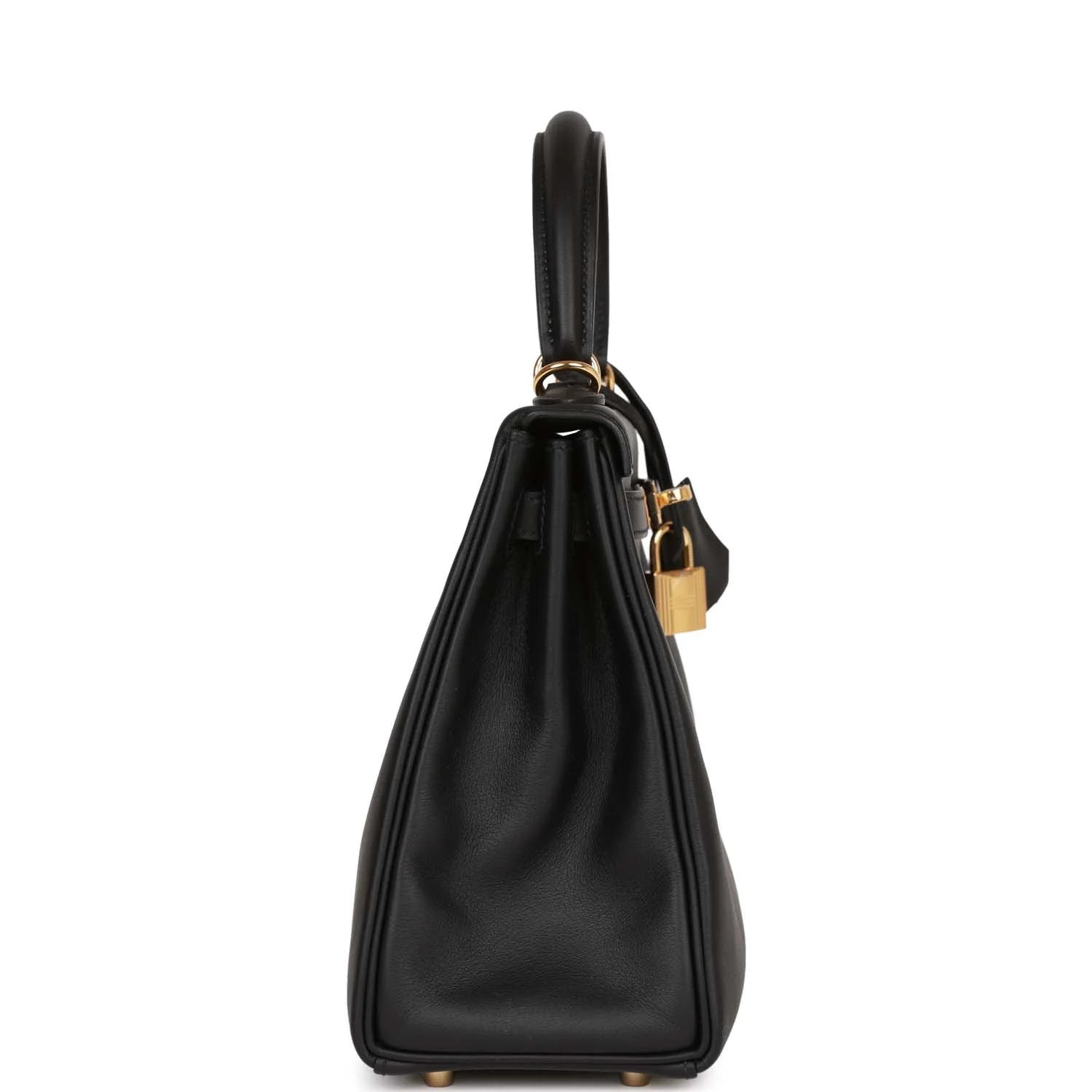 Her Kelly Retourne 25 Black Swift Gold Hardware