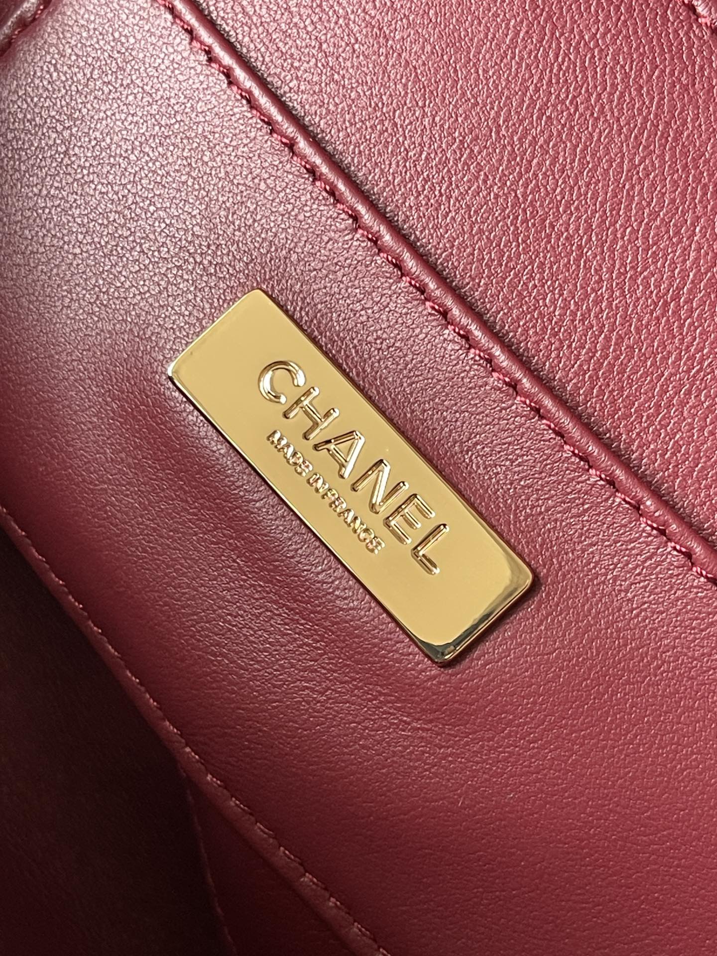 CHANEL Camera bag Sheep leather and gold metal Red-AS4817