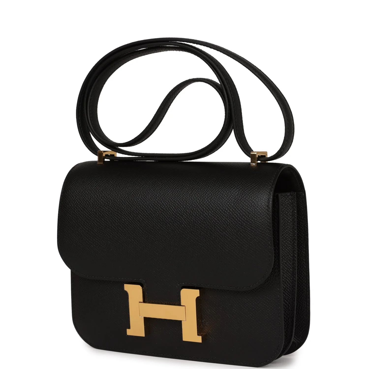 Her Constance 18 Black Epsom Gold Hardware