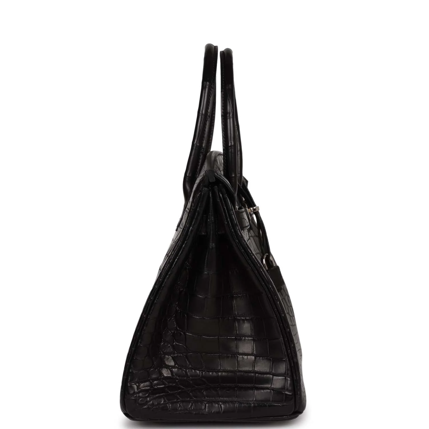 Pre owned Her Birkin 30cm Black Matte Niloticus Crocodile Palladium Hardware