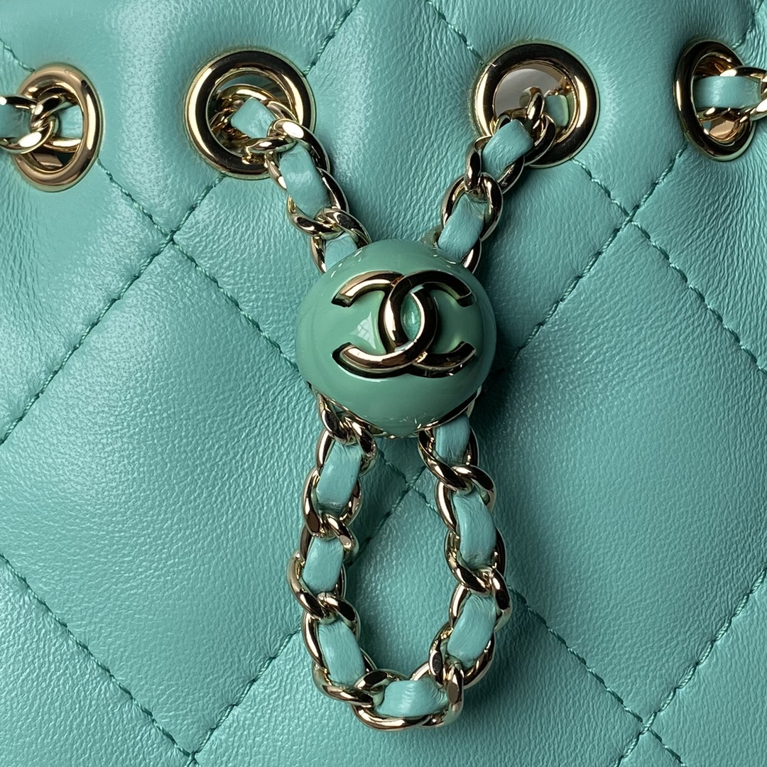 CHANEL Backpacks Shiny Lambskin & Gold-Tone Metal Greener-AS4810