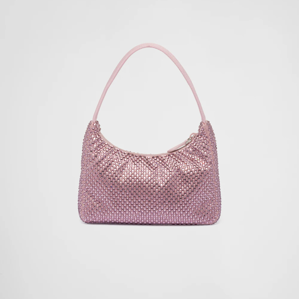 Satin mini-bag with crystals