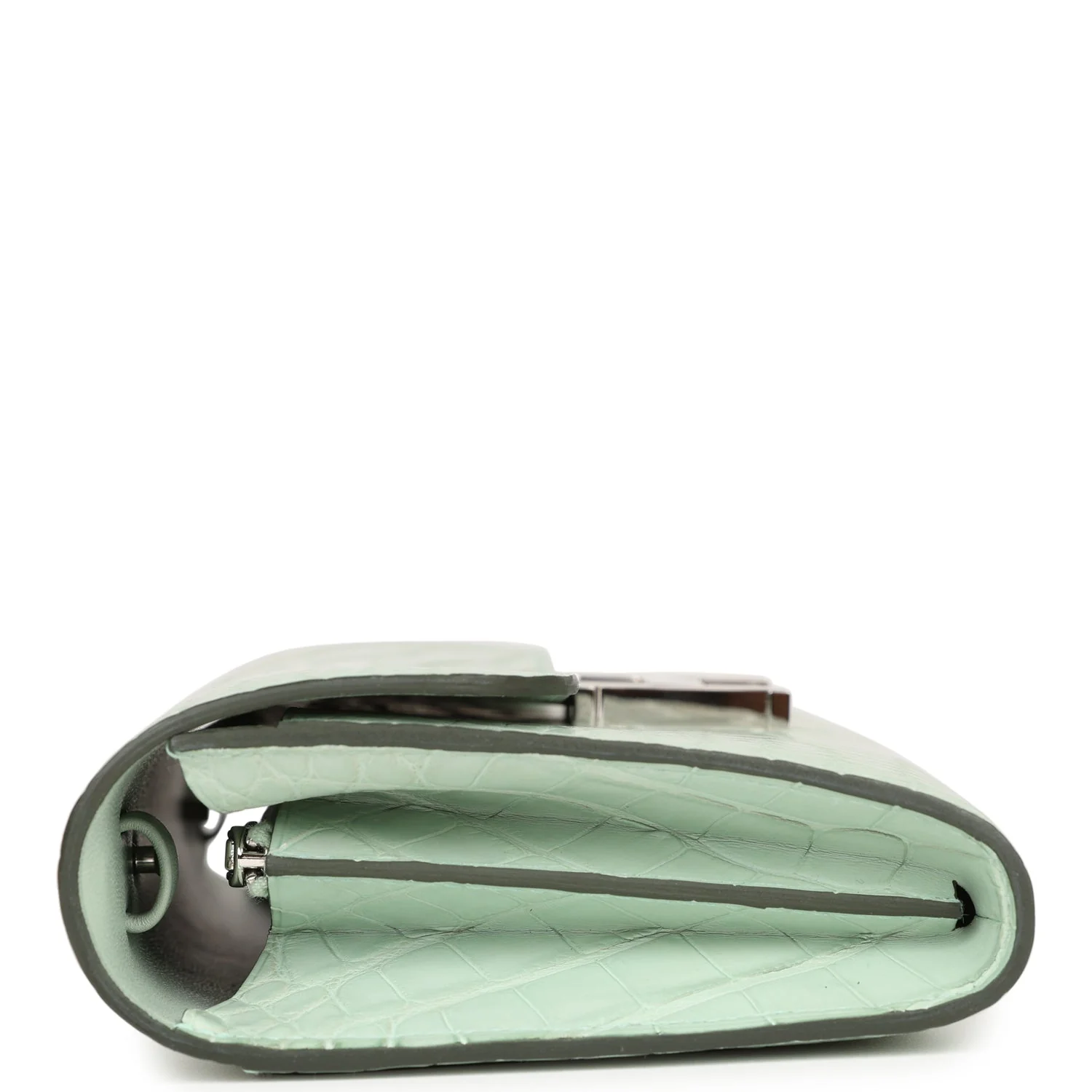 Her Constance Wallet To Go Vert D'eau Matte Alligator Palladium Hardware