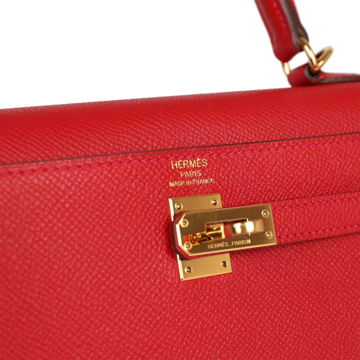 Her Kelly Sellier 25 Rouge Casaque Epsom Gold Hardware