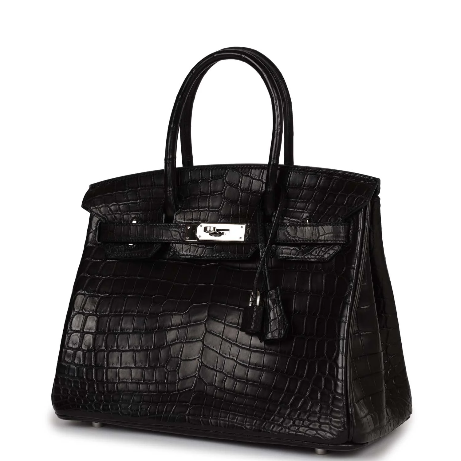 Pre owned Her Birkin 30cm Black Matte Niloticus Crocodile Palladium Hardware