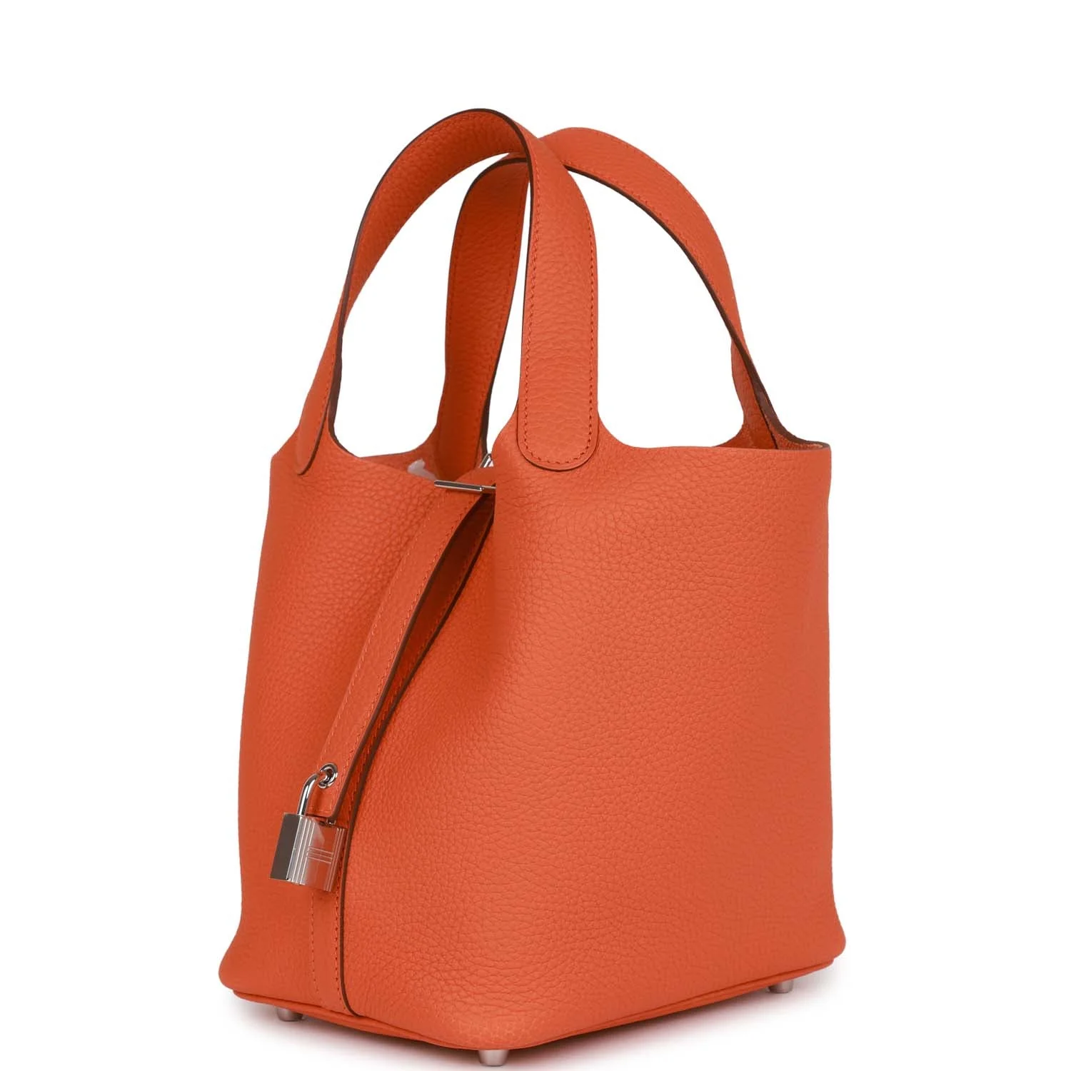 Her Picotin Lock 18 Orange Clemence Palladium Hardware
