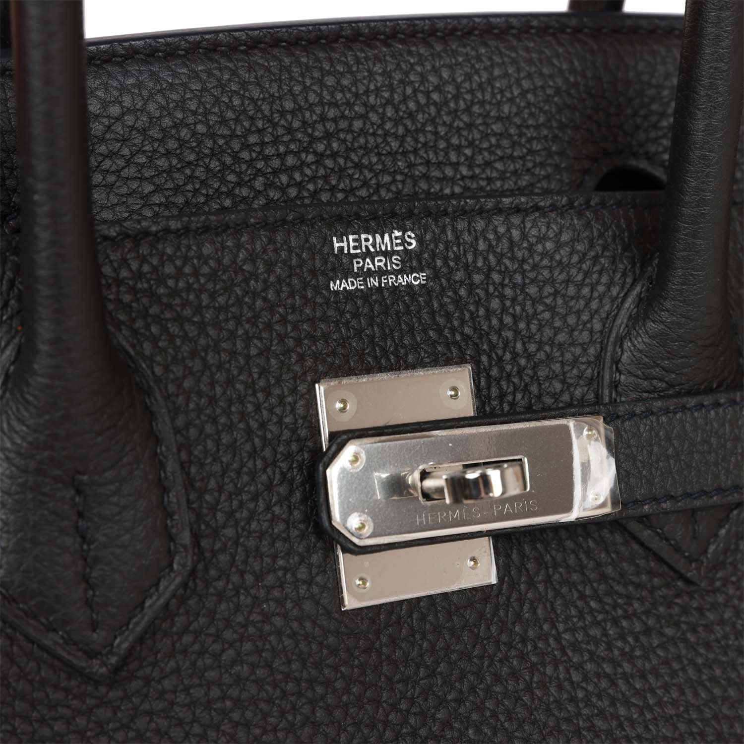 Pre-owned Her Birkin 30 Black Togo Palladium Hardware
